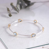 Two-Tone Gemstone Bangle In 925 Sterling Silver Pelangi Collections