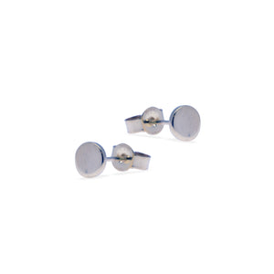 Tiny Bottom Round Stud Earrings 925 Sterling Silver