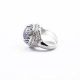 Padma Acala Cocktail Ring Sterling Silver With Blue Mabe Pearl