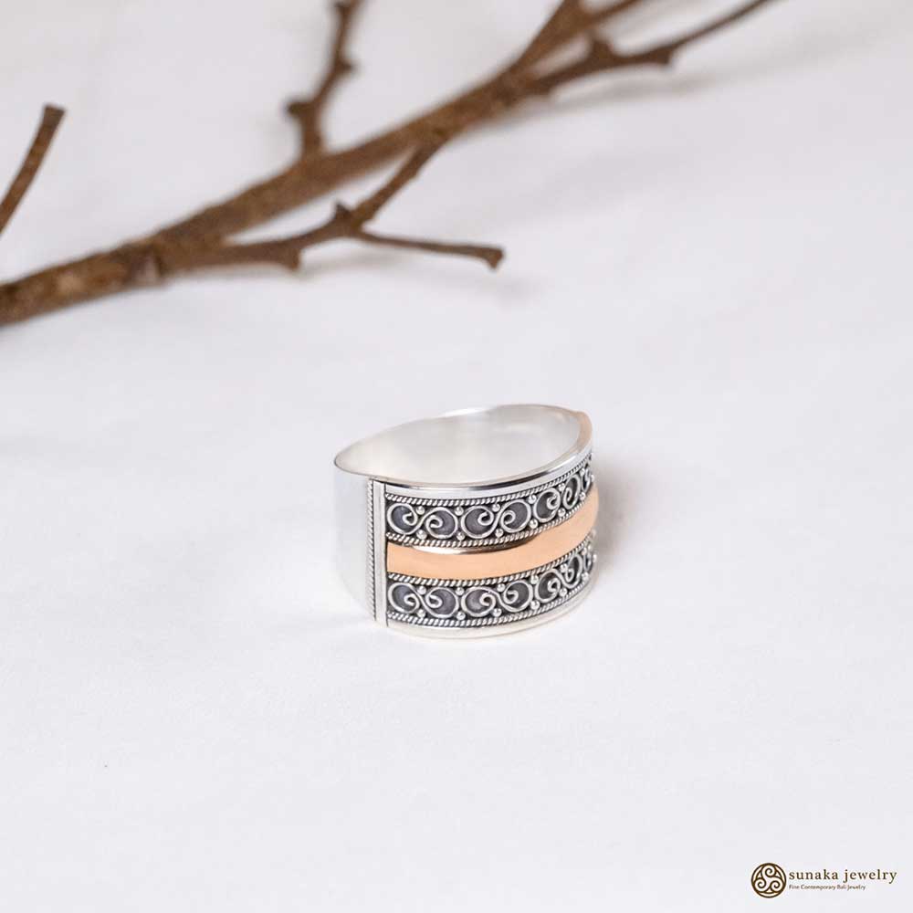 Emas Perak Band Ring in Sterling Silver