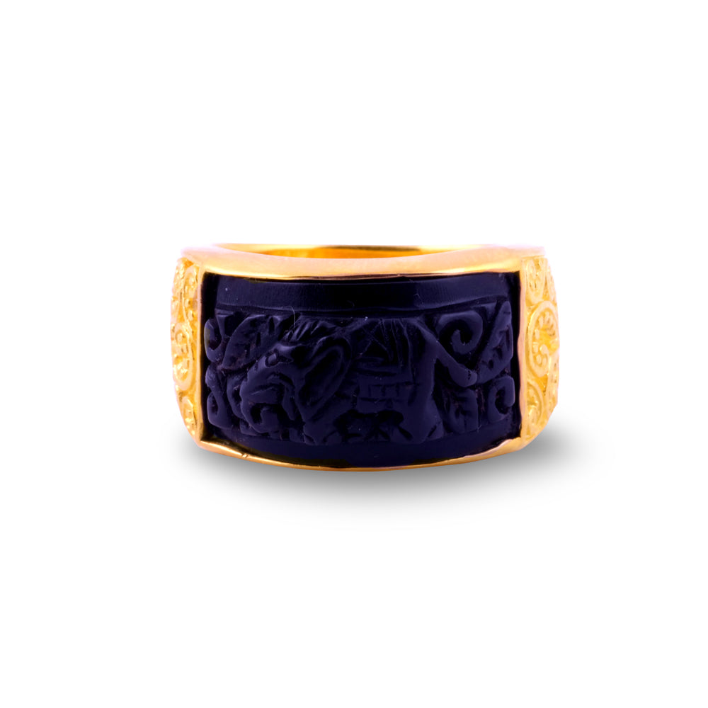 Gajah Collection Band Ring 24k Gold Over Sterling Silver