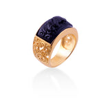 Gajah Collection Band Ring 24k Gold Over Sterling Silver
