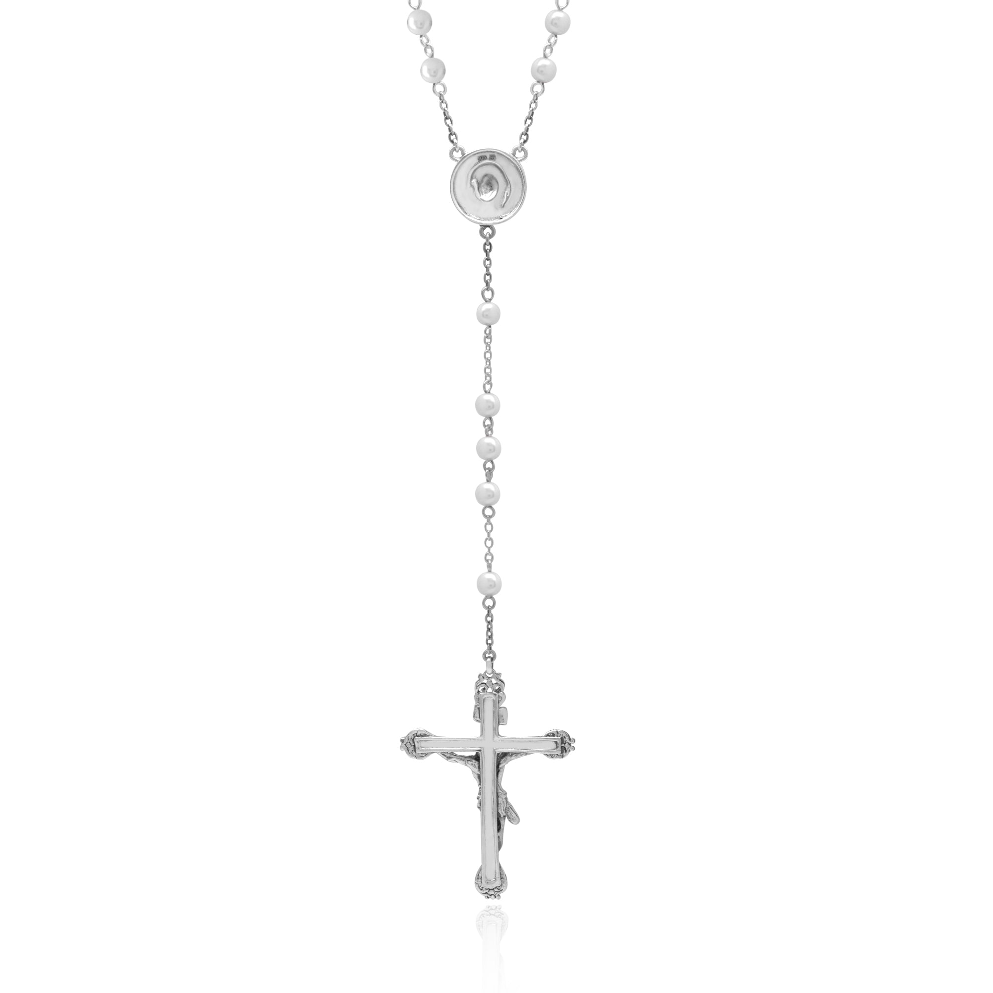 Rosario Necklace in sterling silver 925 with  pearl/N.394PRL