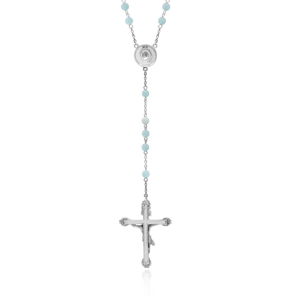 Rosario Necklace in sterling silver 925 with Aquamarine/N.394AQ
