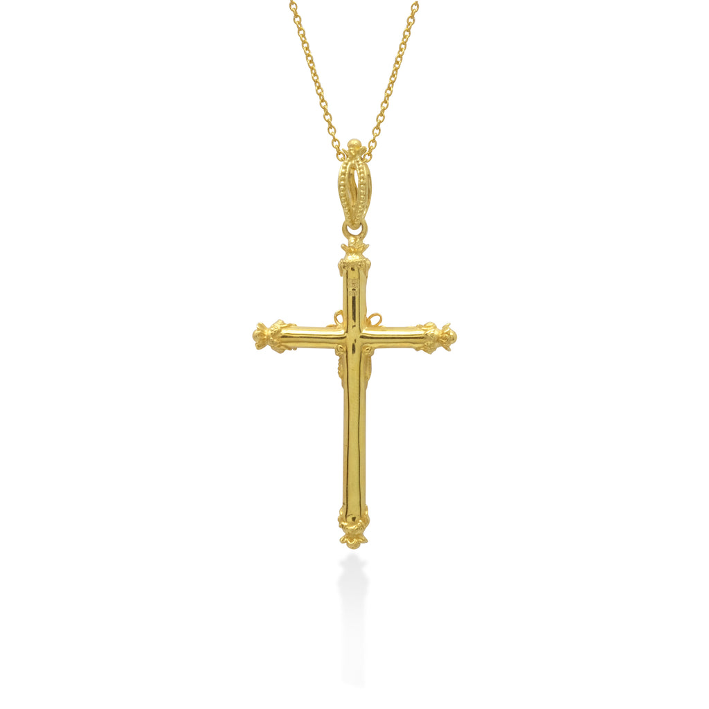 Pendant Cross Collection in sterling silver 925,Gold plated with Amethys gems/P.630