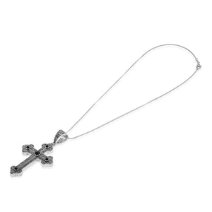 Pendant Cross Collection in sterling silver 925 with black onyx gems/P.641ONX