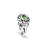 Classic Granulation Cocktail Ring With Gemstone In 925 Silver Jawan Gunung Collections