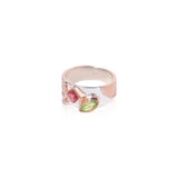 Nirmana Band Ring In 925 Sterling Silver With Rhodium And Rose Gold Plated