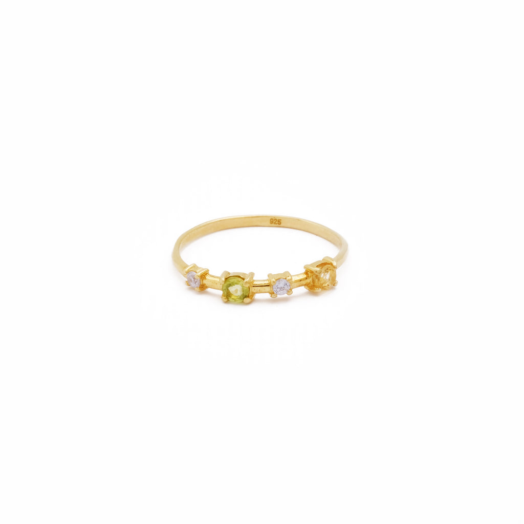Prong Silver Ring Gold Plated/ R.662