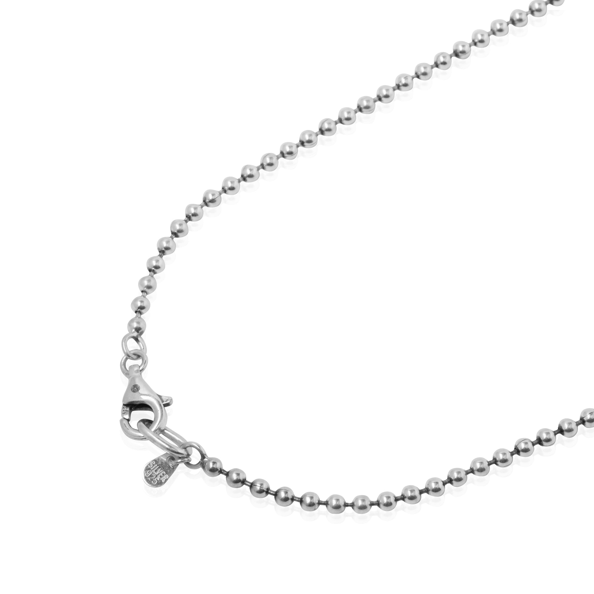 Silver Bead Chain Necklace Silver N.415