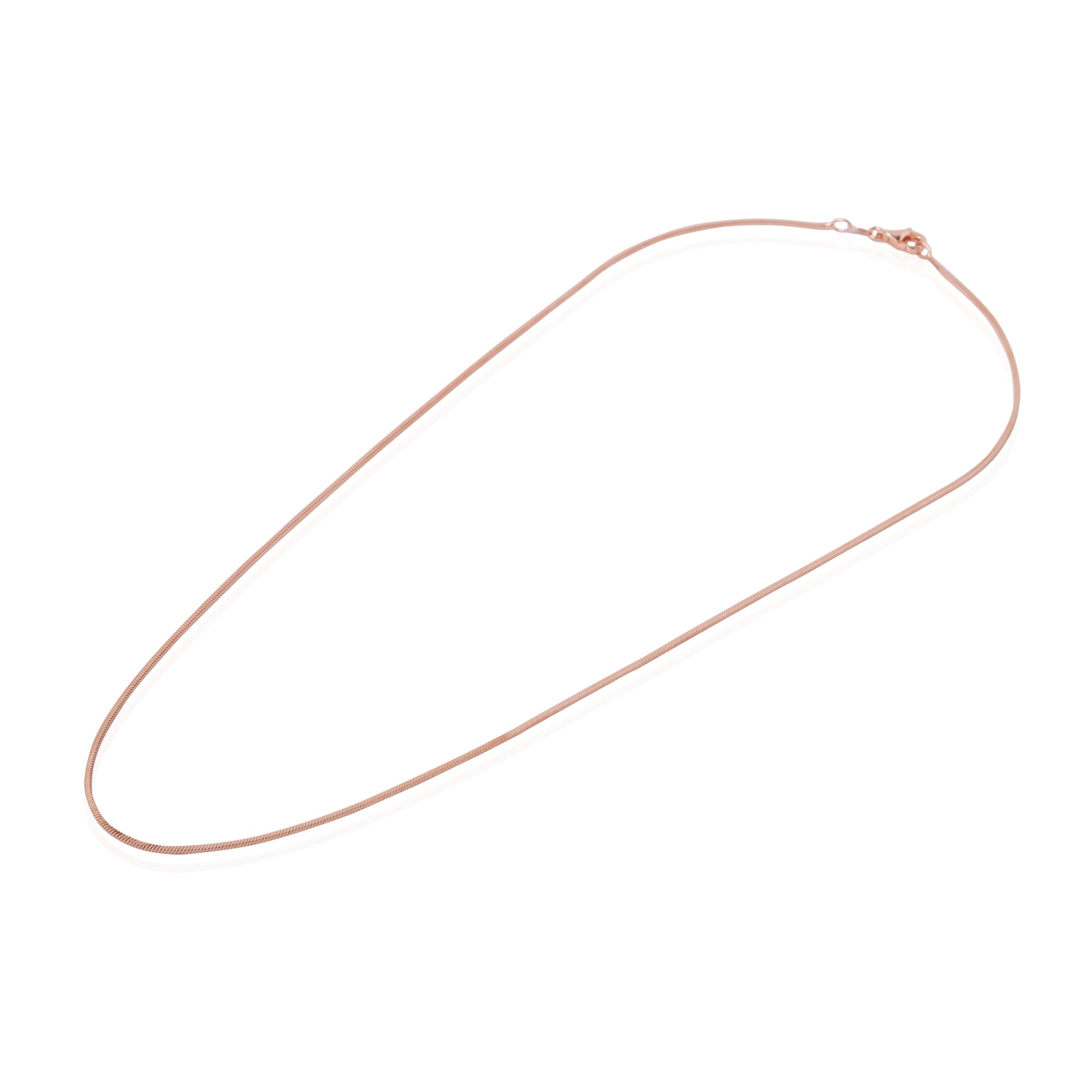 Rosegold Plated Curb Chain Necklace Silver N.409