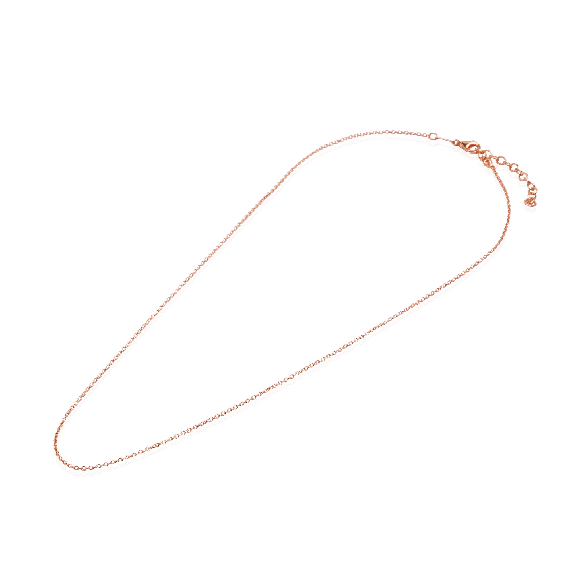 Rosegold Plated Silver Necklace Chain Open Cable Chain N.416