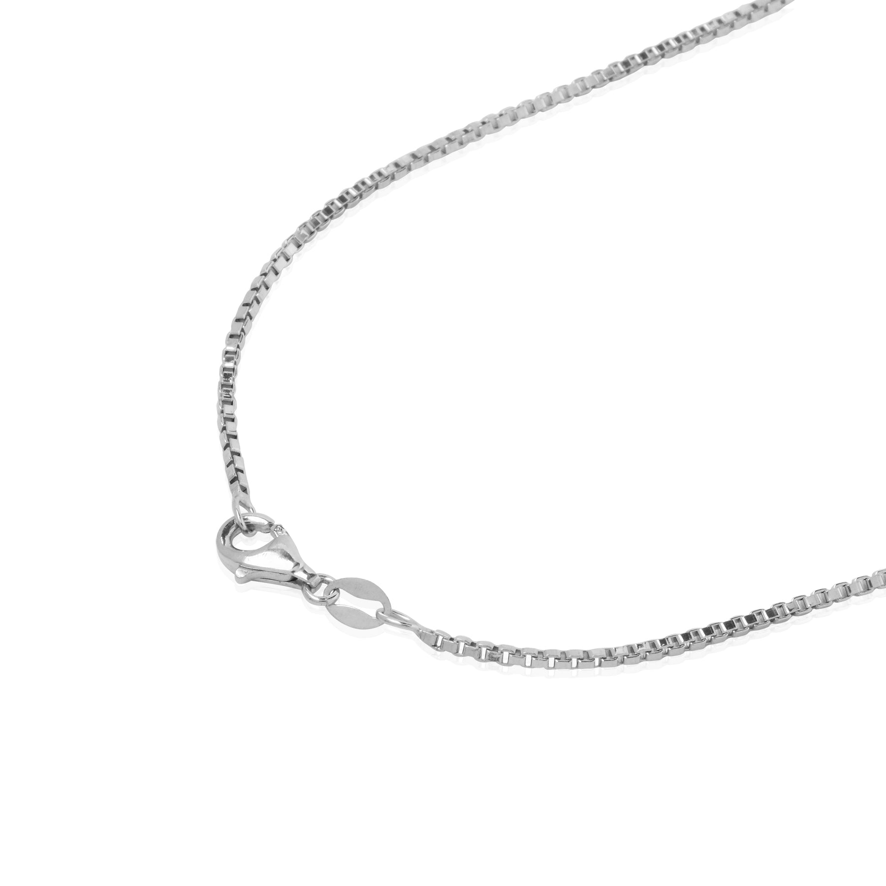 Silver Rhodium Plated Box Chain Necklace Chain - Main Image
