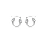 Seahorse Hoop Earring In 925 Sterling Silver Latch Back Closure with Zircon/ Black Onyx, 24k Gold Plated/ Rhodium