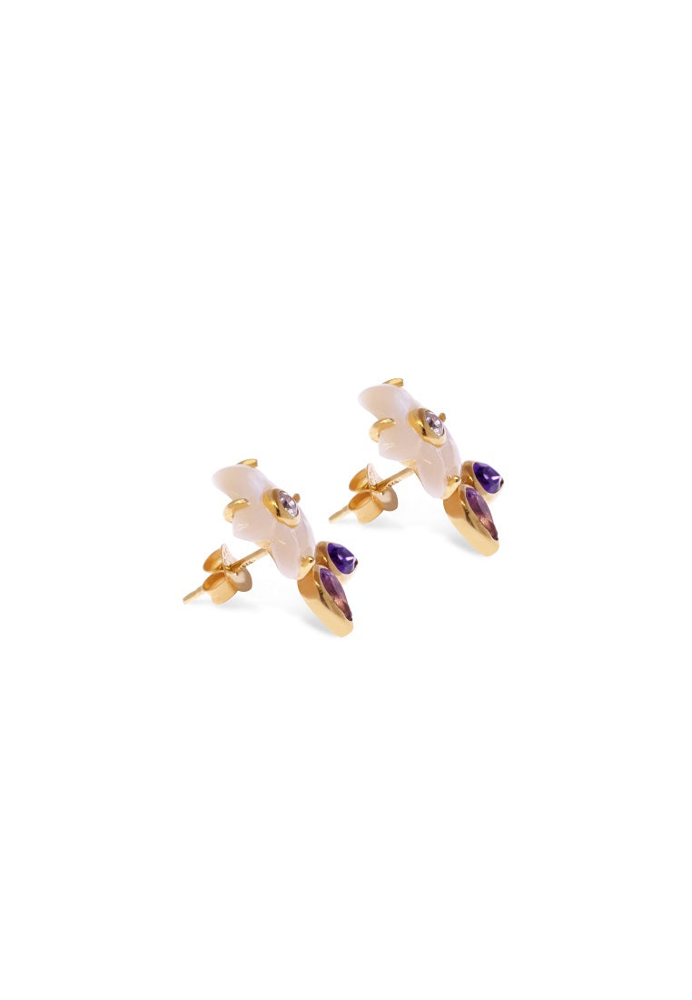 Earring Stud Anggrek Collection Sterling Silver 925 Gold Plated