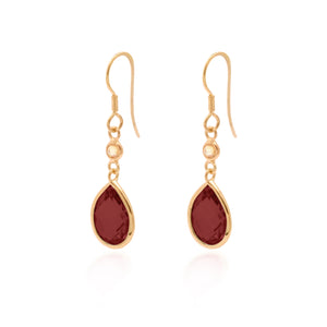Elegance Teardrop Gemstone Dangle Earring In 925 Sterling Silver With 18k Gold Plated Pelangi Collections