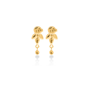 Dainty Stud Earring In 925 Sterling Silver With Pearl, Zircon , and 24k Gold Plated