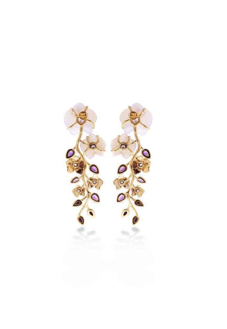 Earring Drop Anggrek Collection Sterling Silver 925 Gold Plated