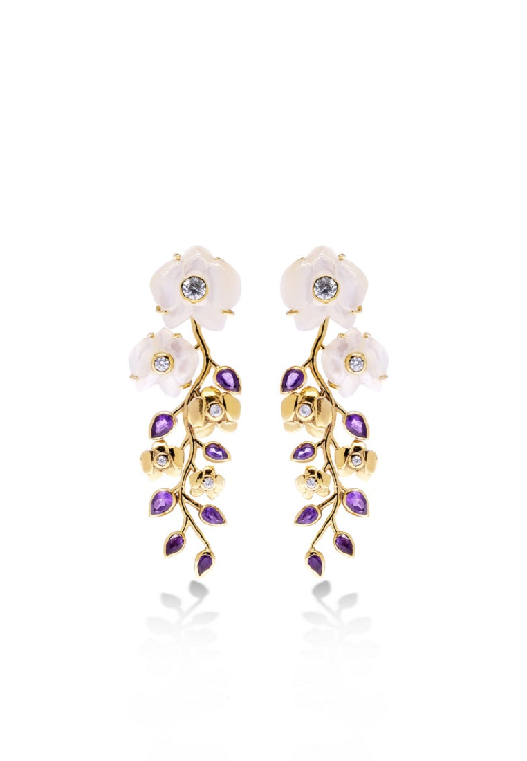 Earring Drop Anggrek Collection Sterling Silver 925 Gold Plated