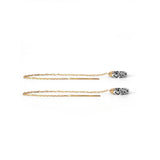 Ayung Classic Threader Earring With Filigree Pattern In 925 Silver Two Tone Color Ayung Collection