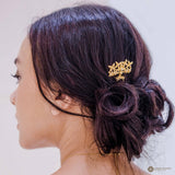 Asoka Hairpiece Sterling Silver With Gold Plated & Zircon