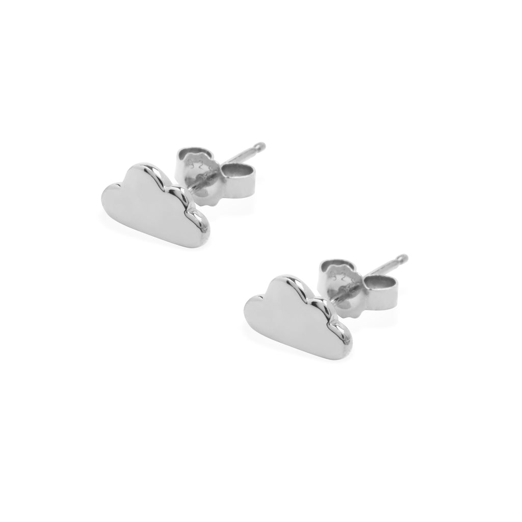 Tiny Cloud Stud Earrings 925 Sterling Silver