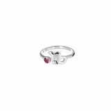 Capricorn Zodiac Adjustable Ring For Women With Garnet Gems