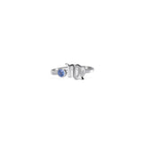 Virgo Zodiac Adjustable Ring For Women in 925 Silver With Blue Sapphire Gems