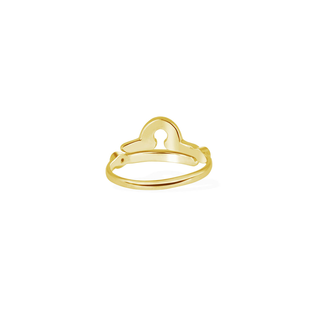 Libra Zodiac Adjustable Ring for Women in 925 Silver with Citrine Gems