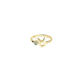 Taurus Zodiac Adjustable Ring in 925 Silver For Women With Peridot