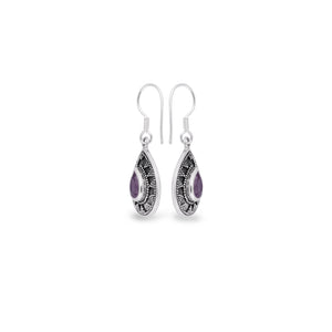 Classic Teardrop Earrings In 925 Silver With Gemstone Jawan Gunung Collections