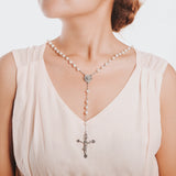 Rosario Necklace in sterling silver 925 with  pearl/N.394PRL