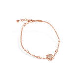 Moonstone Chain Bracelet Rose Gold Plated in Sterling Silver