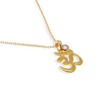 Sanskrit OM Necklace With Zircon