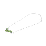 Floral Lush Fancy Fancy Necklace in 925 Sterling Silver With Peridot Gems and Rhodium Plated