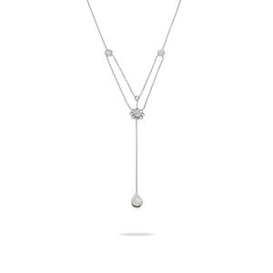 Moonstone Layered Necklace in Sterling Silver