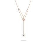 Moonstone Layered Necklace Rose Gold Plated in Sterling Silver