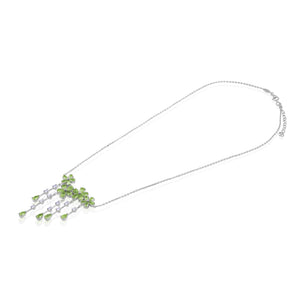 Floral Lush Statement Necklace In 925 Sterling Silver With Rhodium Plated