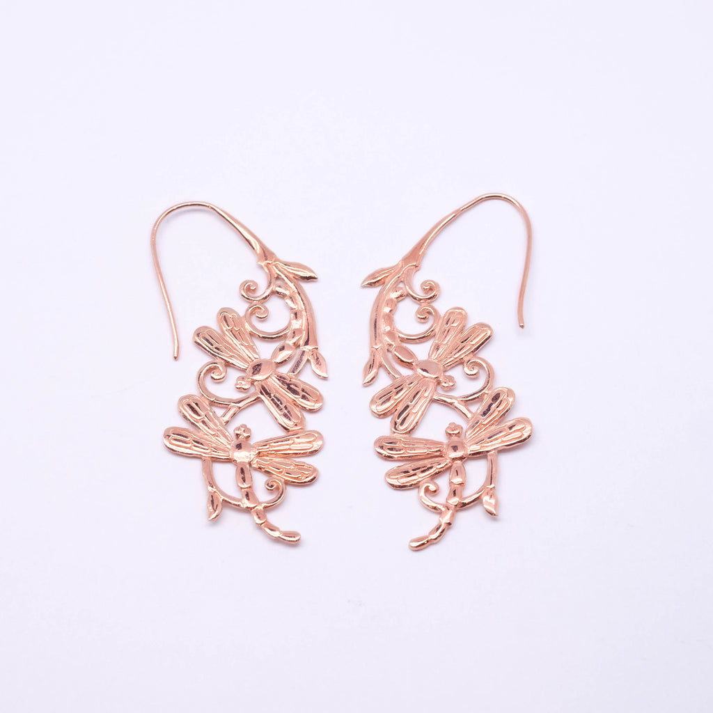 Silver Earrings Rose Gold Plated