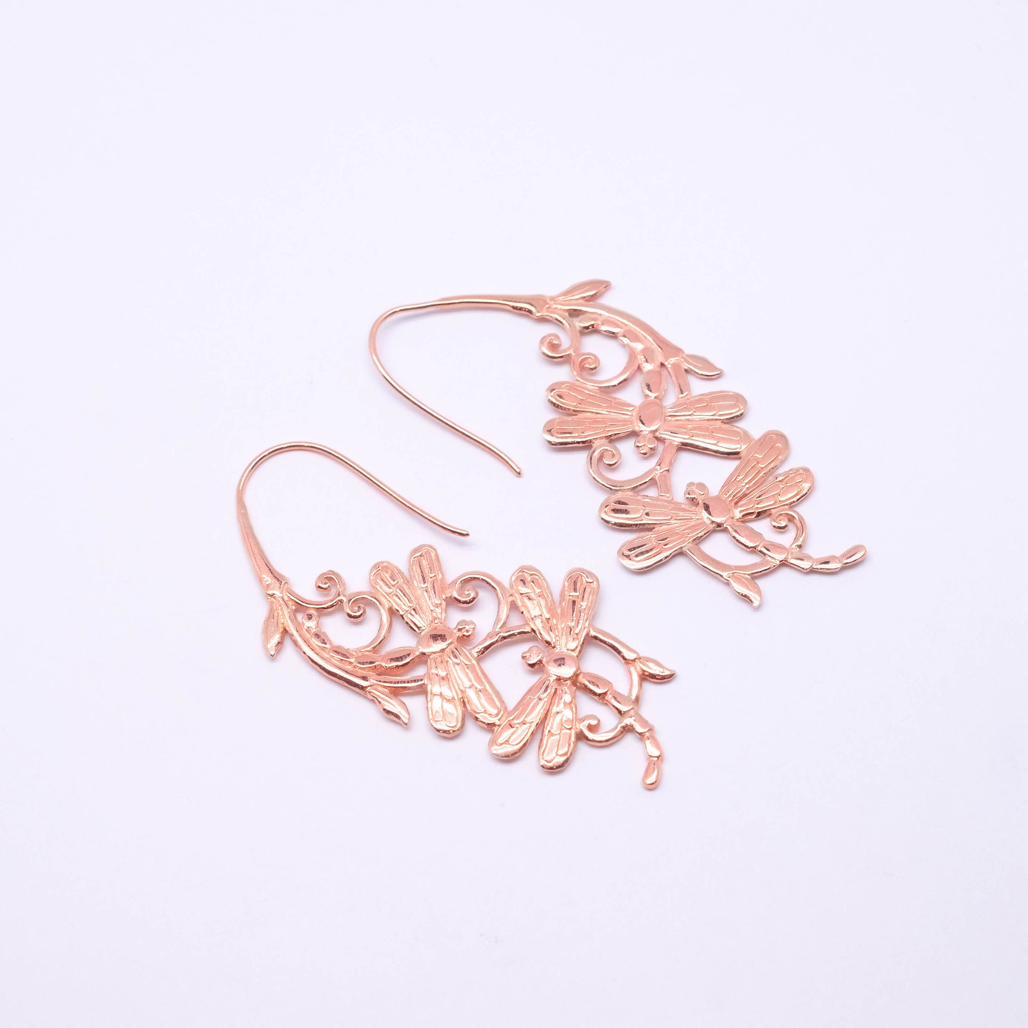 Silver Earrings Rose Gold Plated