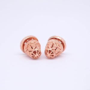 Balinese Stud Earrings With Rose Gold Plated Songket Collection