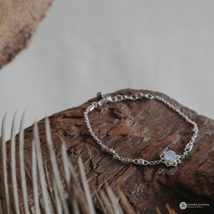 Moonstone Chain Bracelet in Sterling Silver