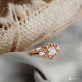 Moonstone Rose Gold Plated Ring in Sterling Silver