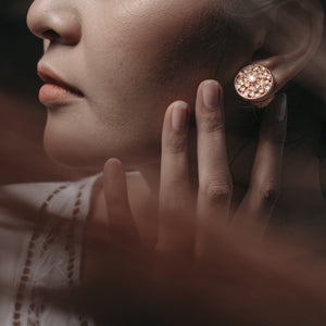 Flamboyan Subeng Stud Earrings Rose Gold Plated