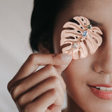 Monstera Brooch In 925 Sterling Silver With 18crt Rose Gold Plated