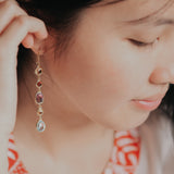 Statement Multi Gemstone Dangle Earrings In 925 Sterling Silver Earrings Pelangi Collections