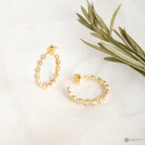 Petite Silver Hoop Earrings With Zircon, 18k Gold Plated/ Rhodium