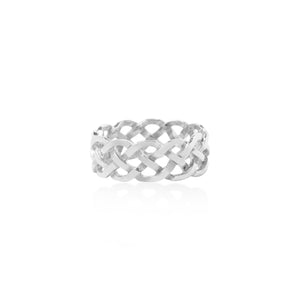 Woven Medium Band Ring in 925 Sterling Silver